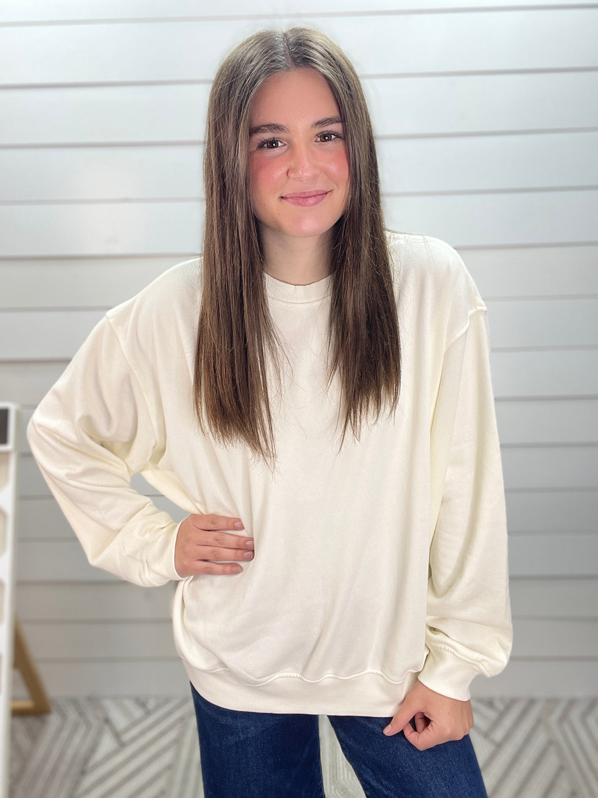 CREAM SOFT PULLOVER OVER