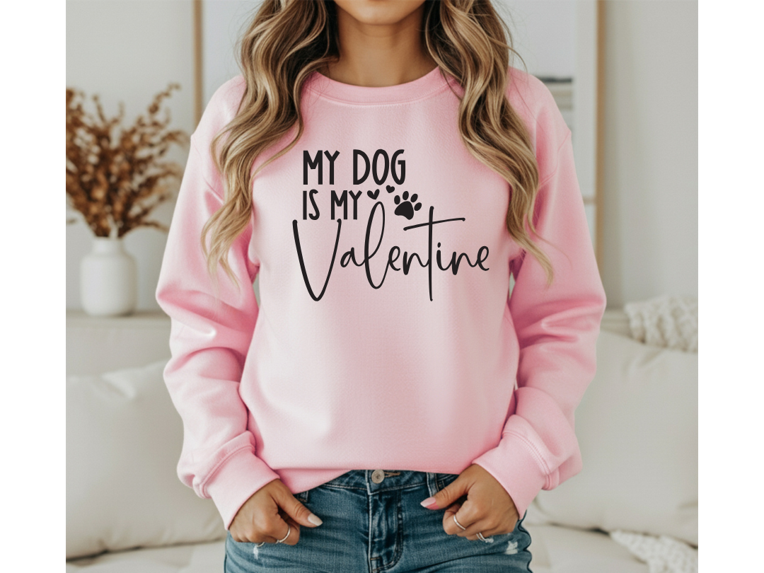 MY DOG IS MY VALENTINE - S-5XL SHORT SLEEVE TEE