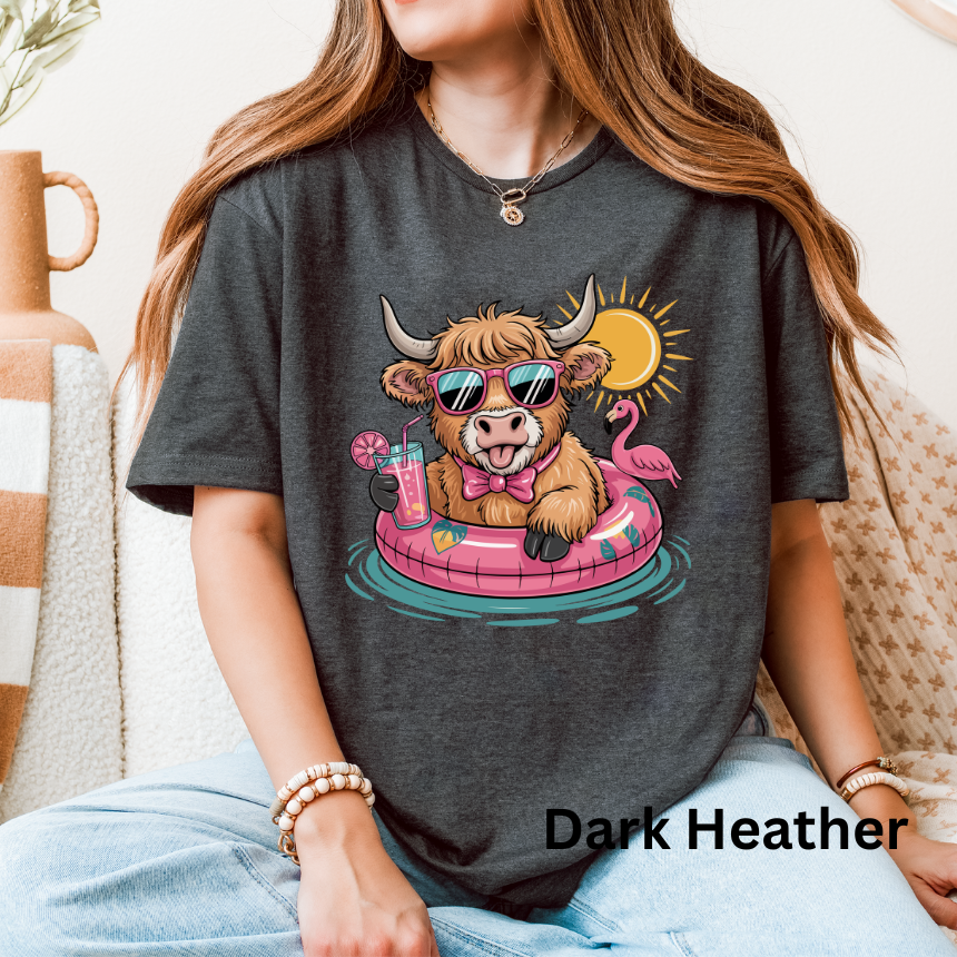 SWIMMING HIGHLAND GRAPHIC TEE