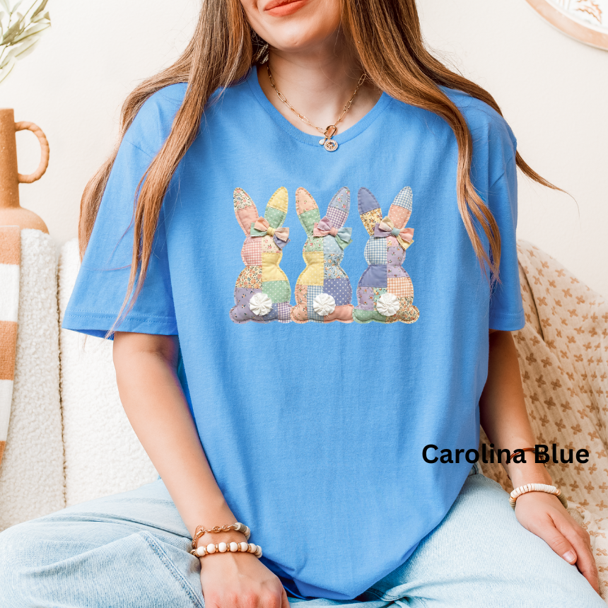 FAUX QUILTED BUNNIE SHORT SLEEVE TEE SOFTSTYLE