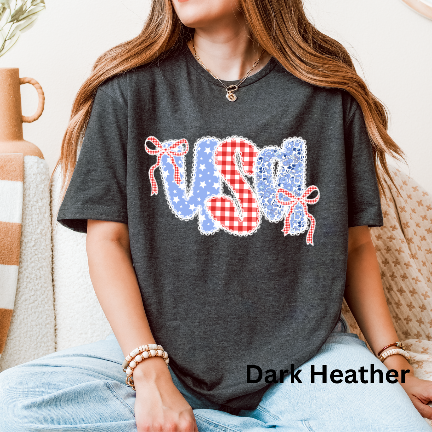 USA QUILTED GRAPHIC TEE
