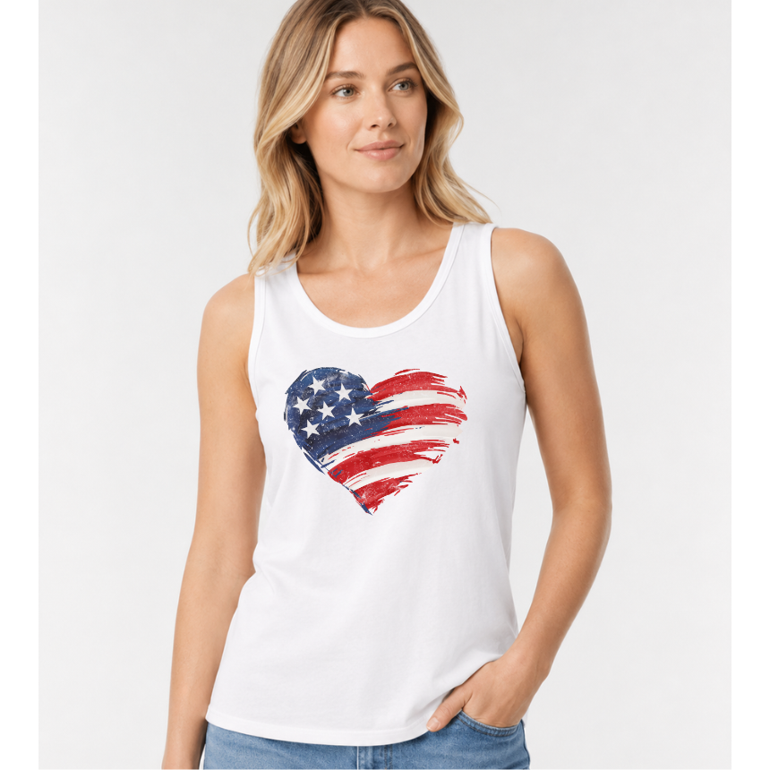 FINAL SALE TANK*** FLAG HEART