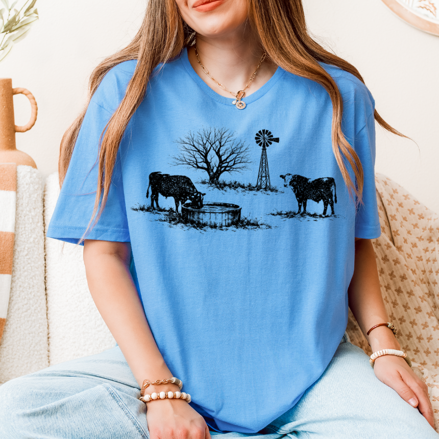 COW COUNTRYSIDE GRAPHIC TEE