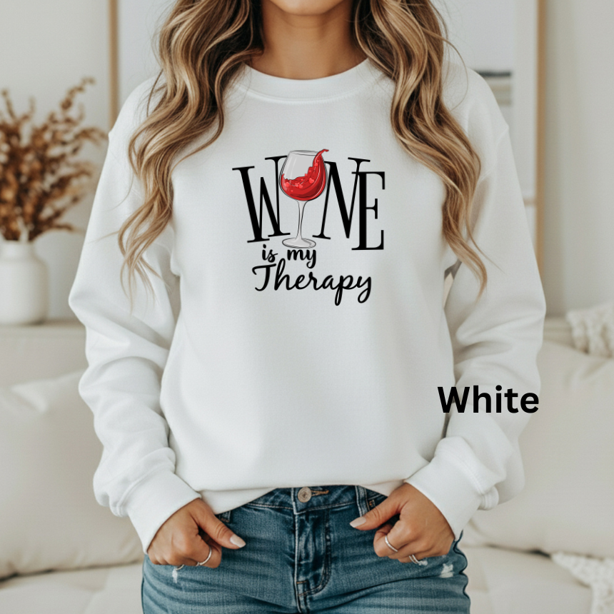 WINE IS MY THERAPY SWEATSHIRT