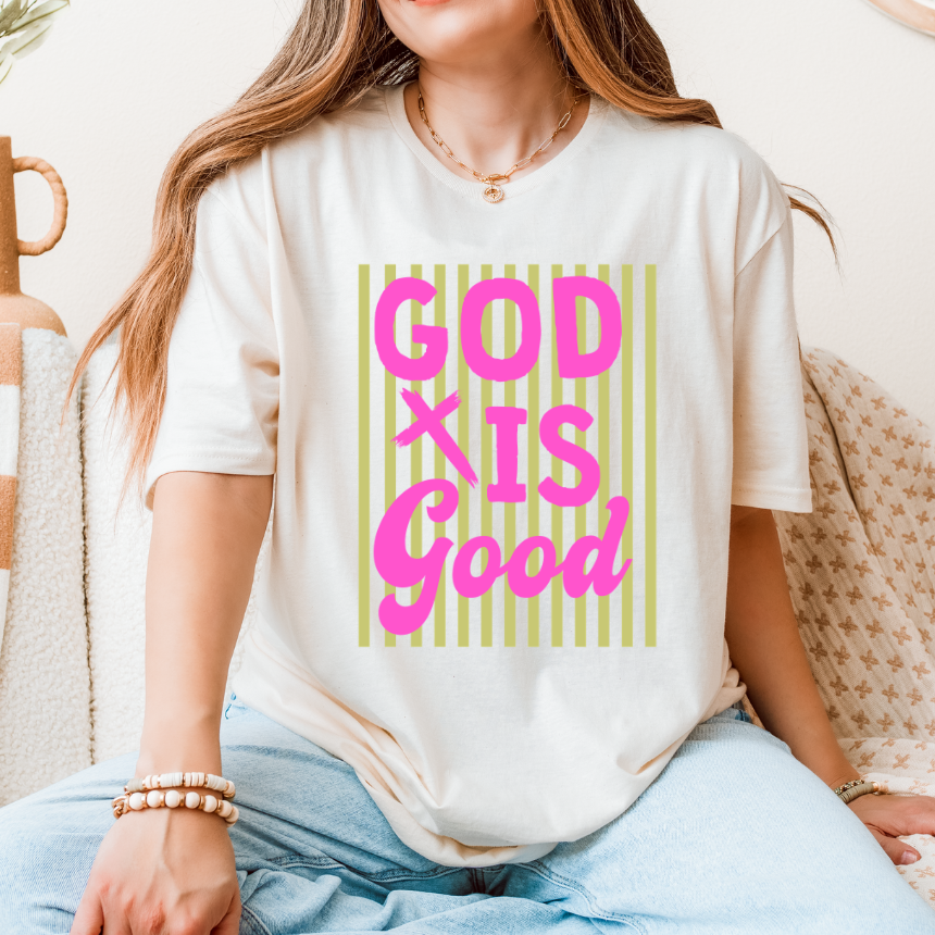 GOD IS GOOD STRIPED - TEE