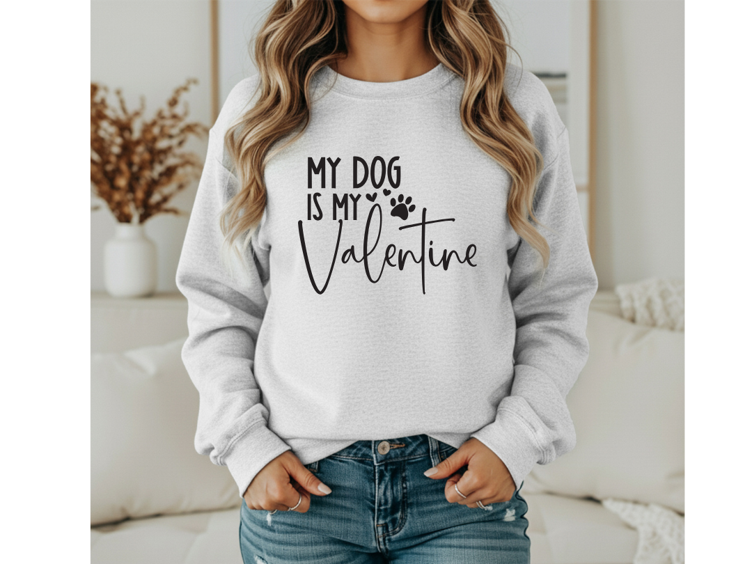 MY DOG IS MY VALENTINE - S-5XL SHORT SLEEVE TEE