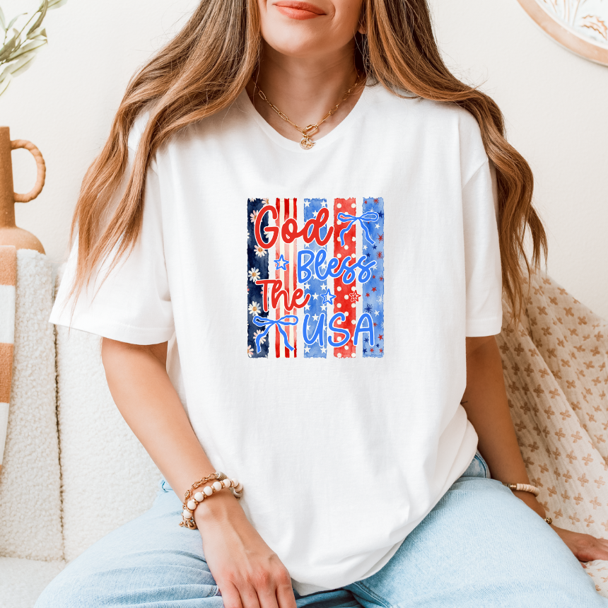 **FINAL SALE**  GOD BLESS THE USA STRIPED