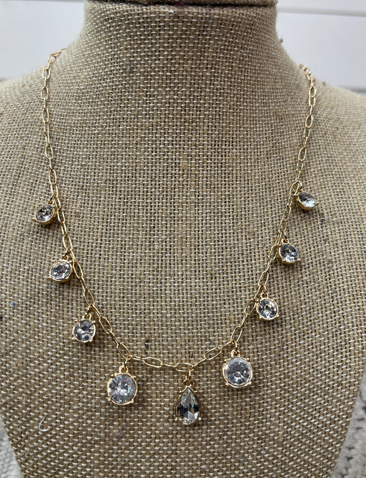 GOLD MULIT CRYSTAL NECKLACE