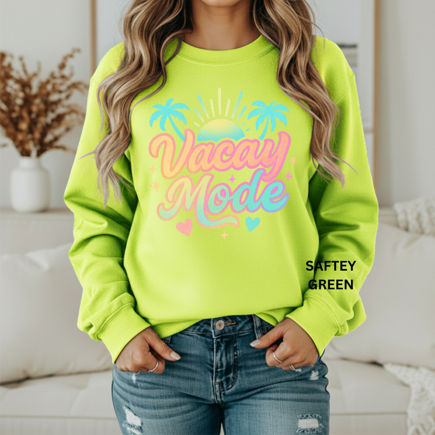 VACAY MODE PALM TREE SWEATSHIRT