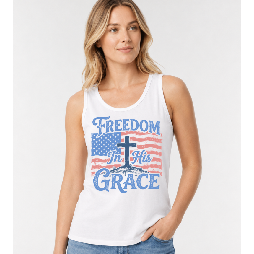 FINAL SALE TANK*** FREEDOM IN HIS GRACE