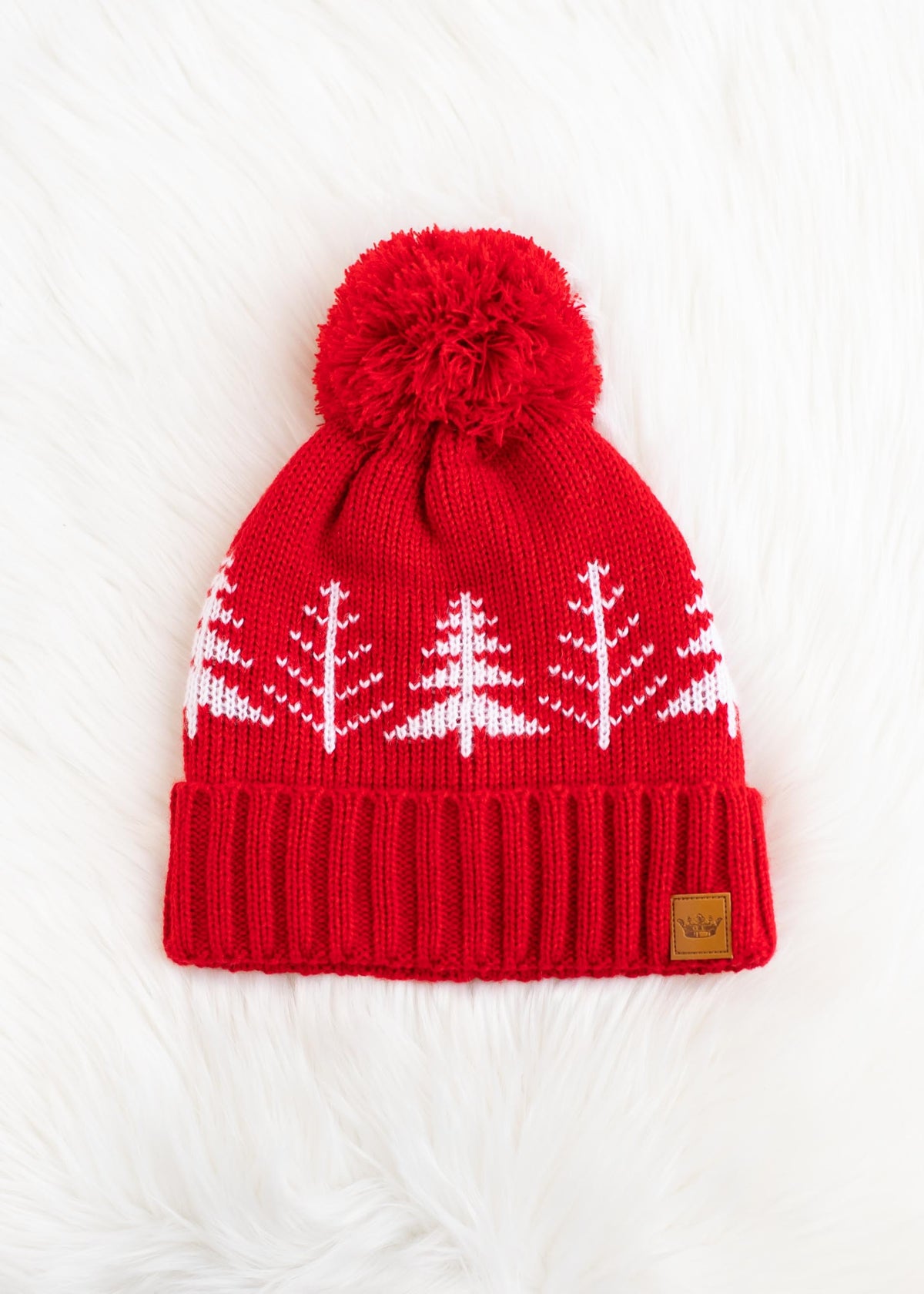 RED W/ WHITE TREE HAT