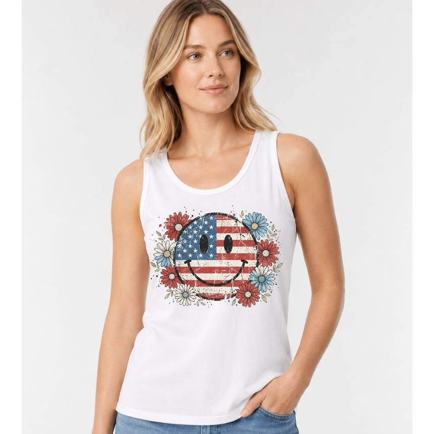 FINAL SALE TANK*** SMILEY FLAG