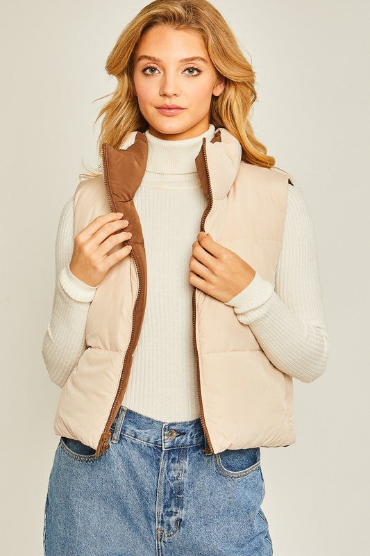 COCOA PUFF SOLID REVERSIBLE VEST