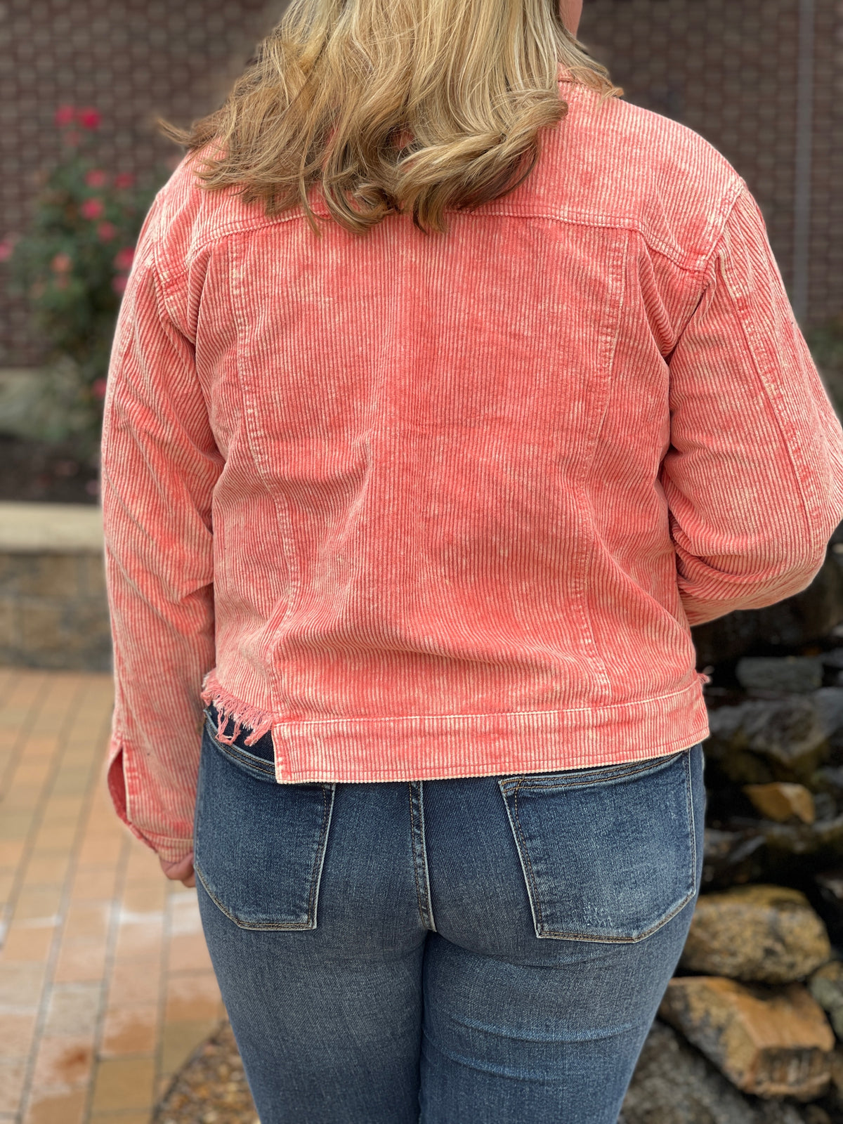 POL NEON ORANGE CORDUROY SHACKET