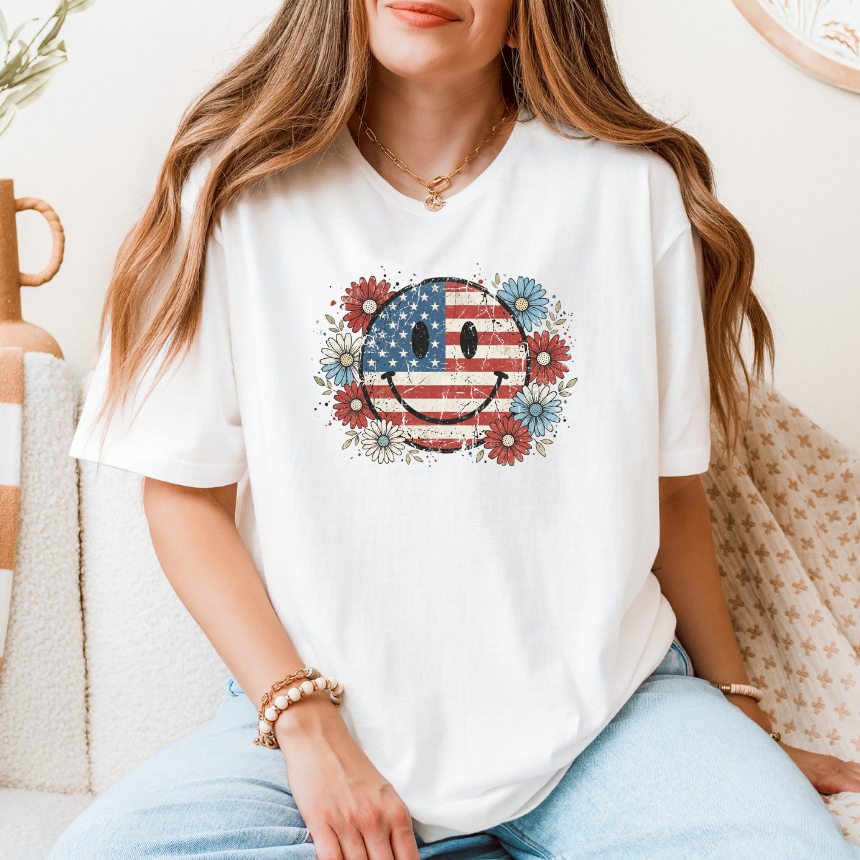 **FINAL SALE** FLAG SMILEY FACE