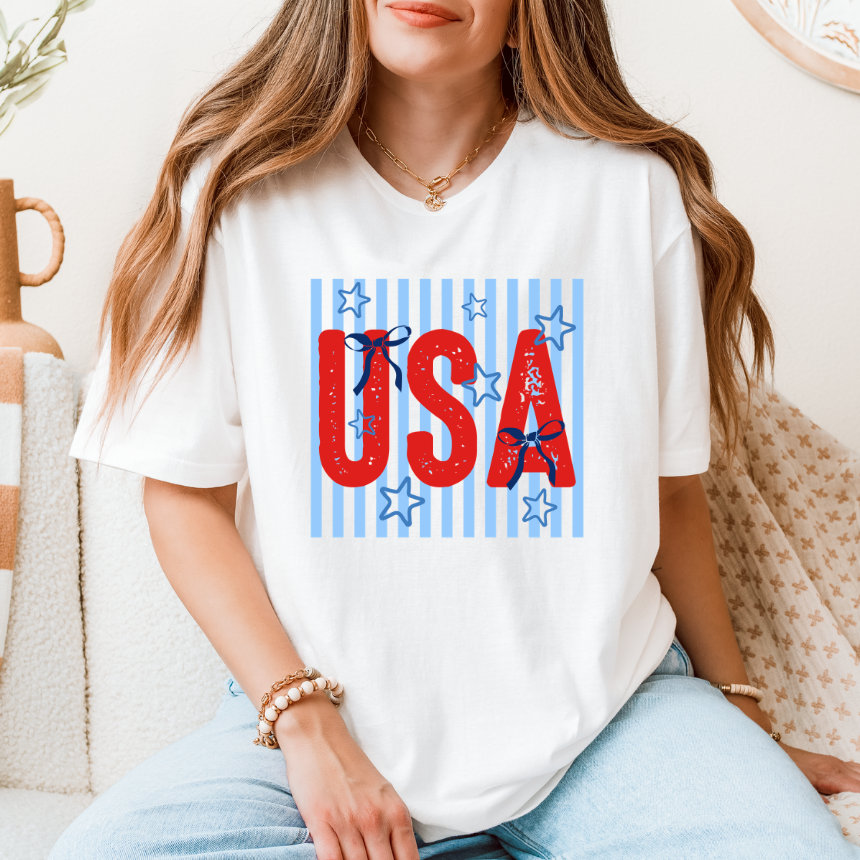 **FINAL SALE** USA STRIPED/BOWS