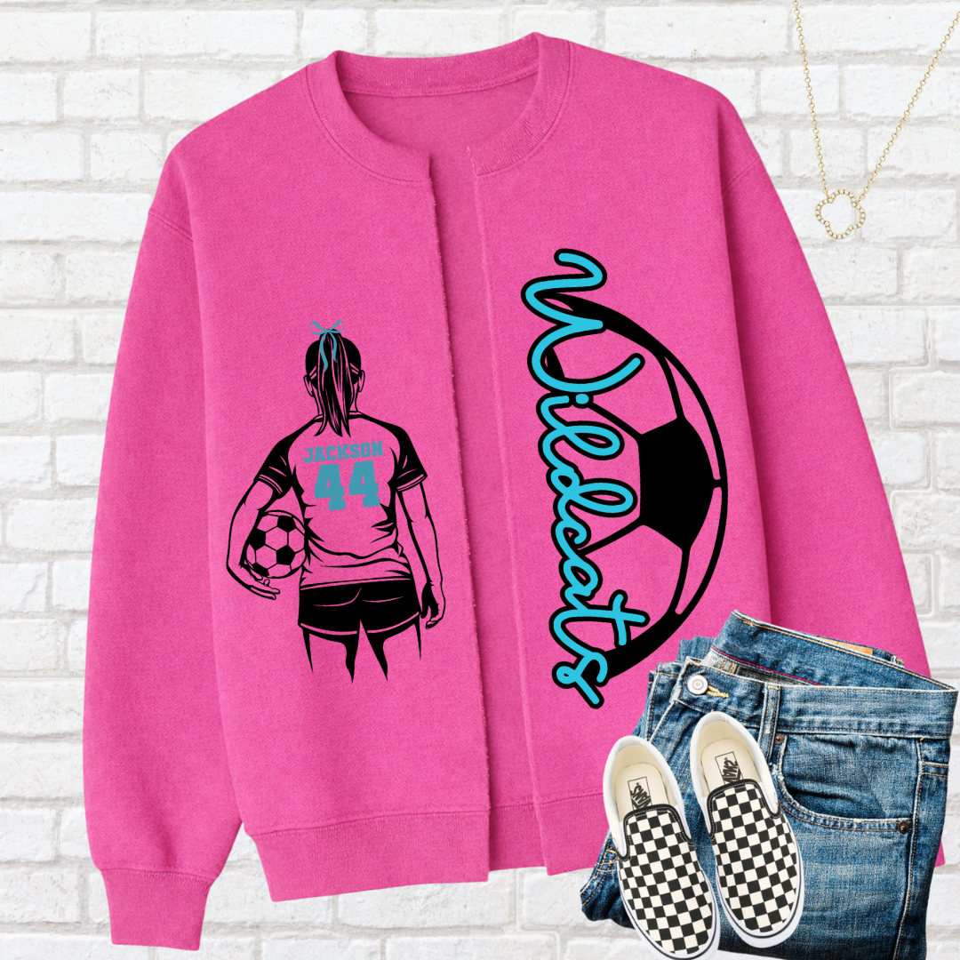 SOCCER GIRL OR BOY Custom Split Cardigan