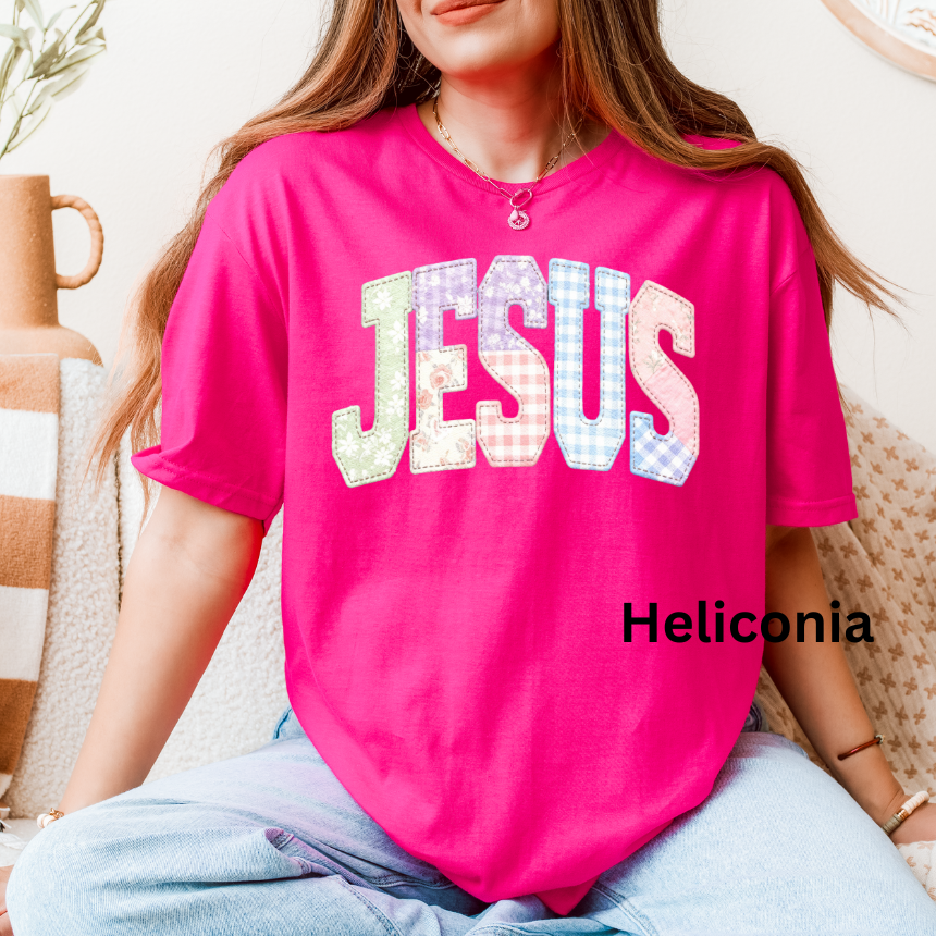 JESUS FAUX QUILTED GRAPHIC TEE - UNISEX SOFTSTYLE