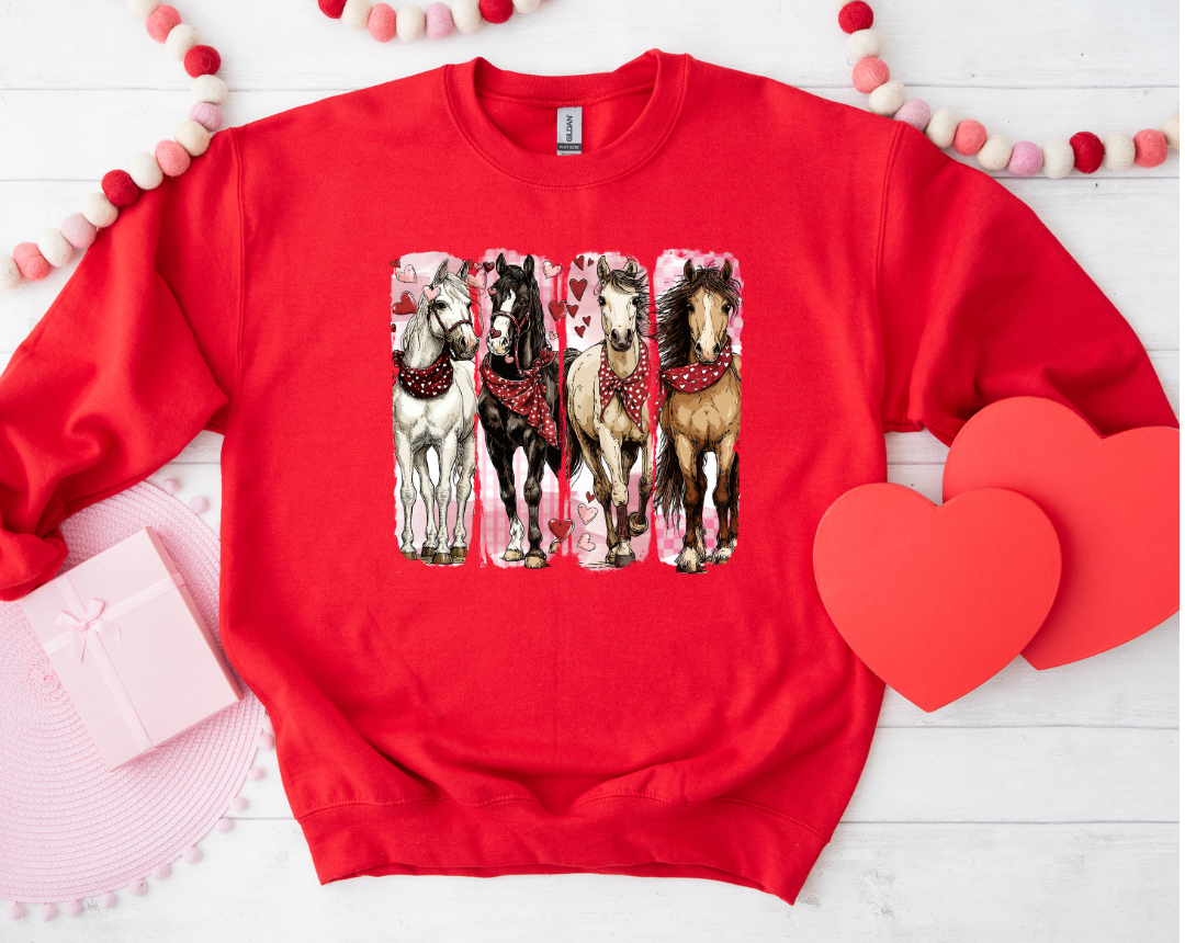 HORSE VALENTINE GRAPHIC SWEATSHIRT