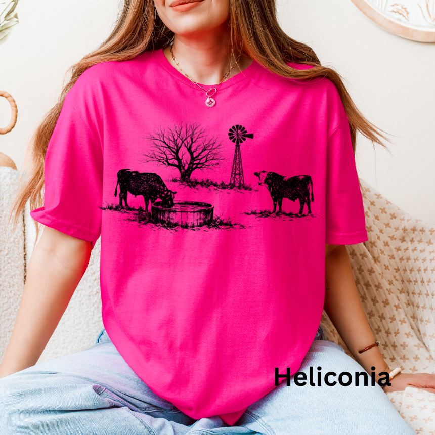 COW COUNTRYSIDE GRAPHIC TEE