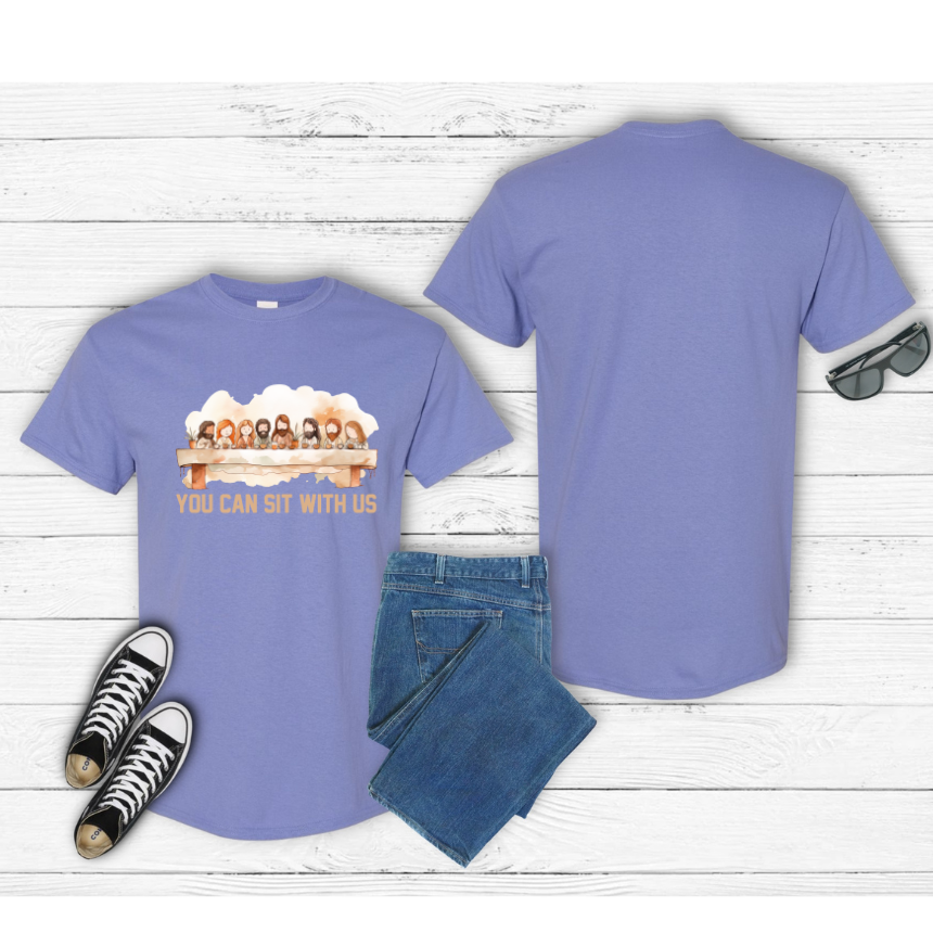 YOU CAN SIT WITH US GRAPHIC TEE - SPRING COLORS