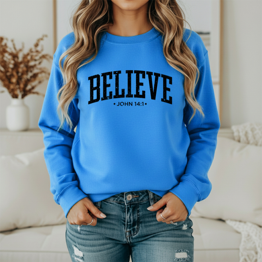 BELIEVE GRAPHIC SWEATSHIRT