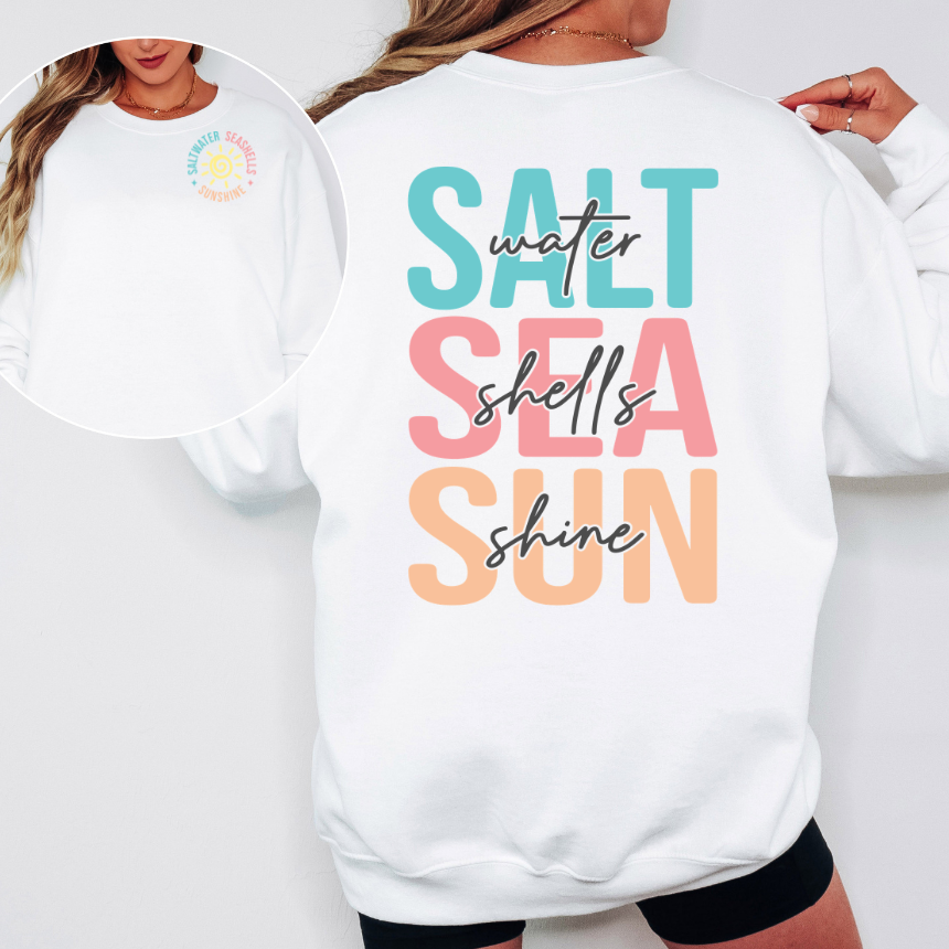 SALTWATER, SEASHELLS, SUNSHINE GRAPHIC SWEATSHIRT