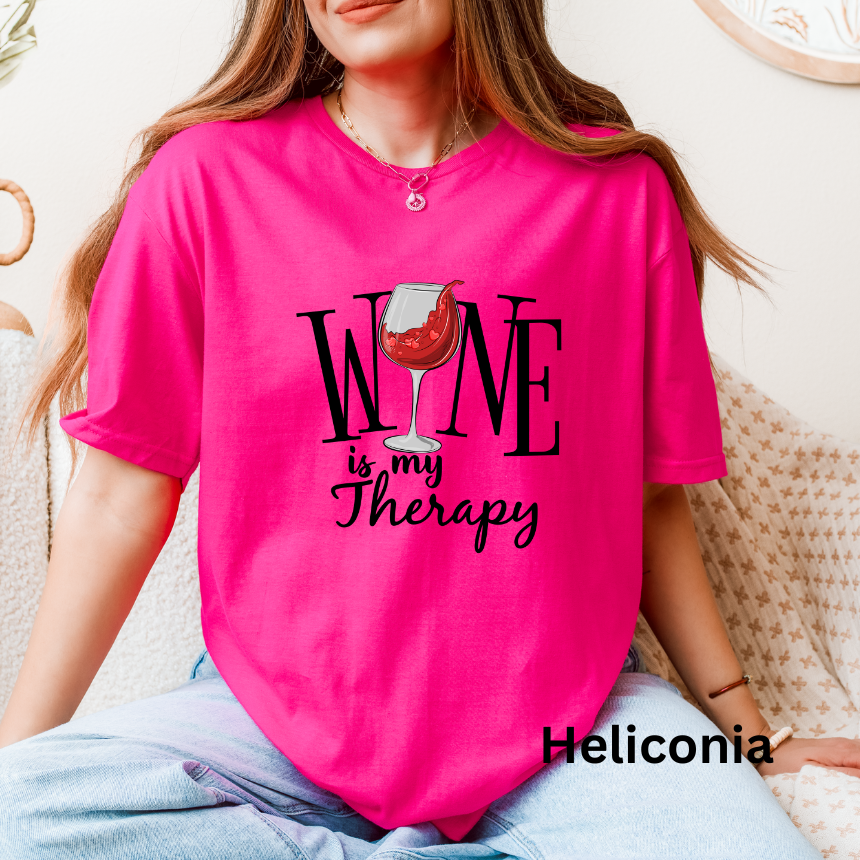 WINE IS MY THERAPY TEE SHIRT