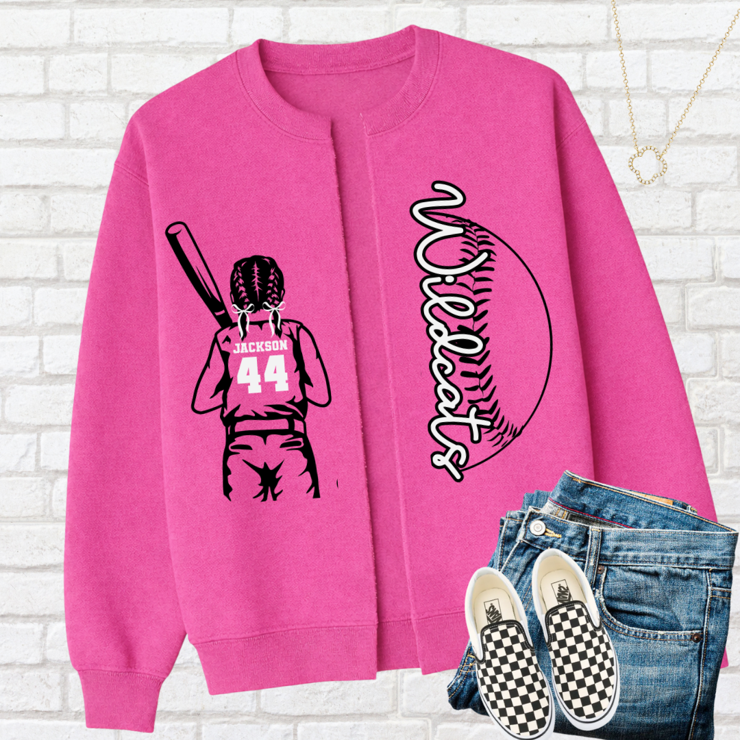 SOFTBALL OR BASEBALL Custom Split Cardigan