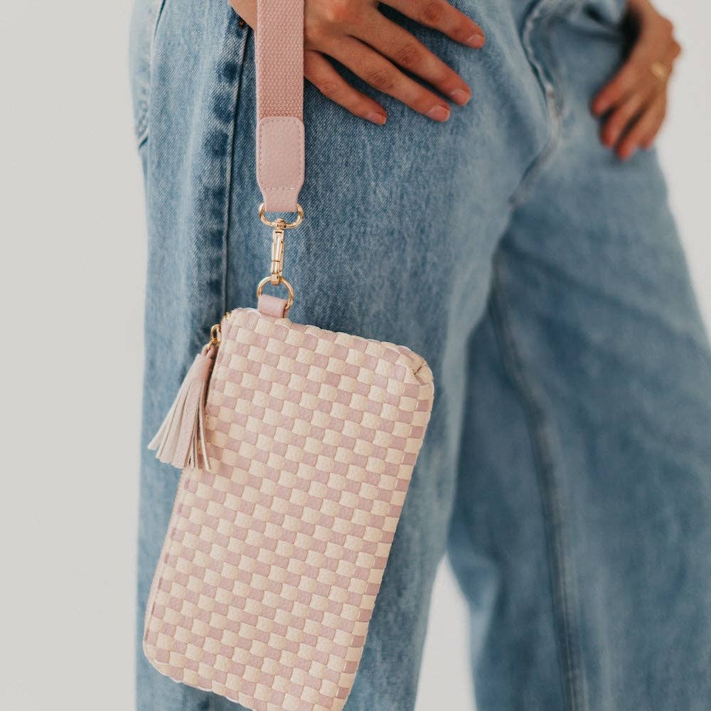 Pretty Simple - Emma Woven Clutch Wristlet: Brown