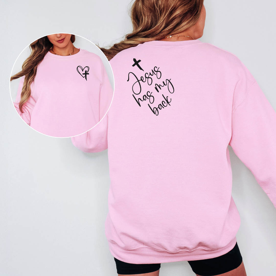 JESUS HAS MY BACK GRACHIC SWEATSHIRT