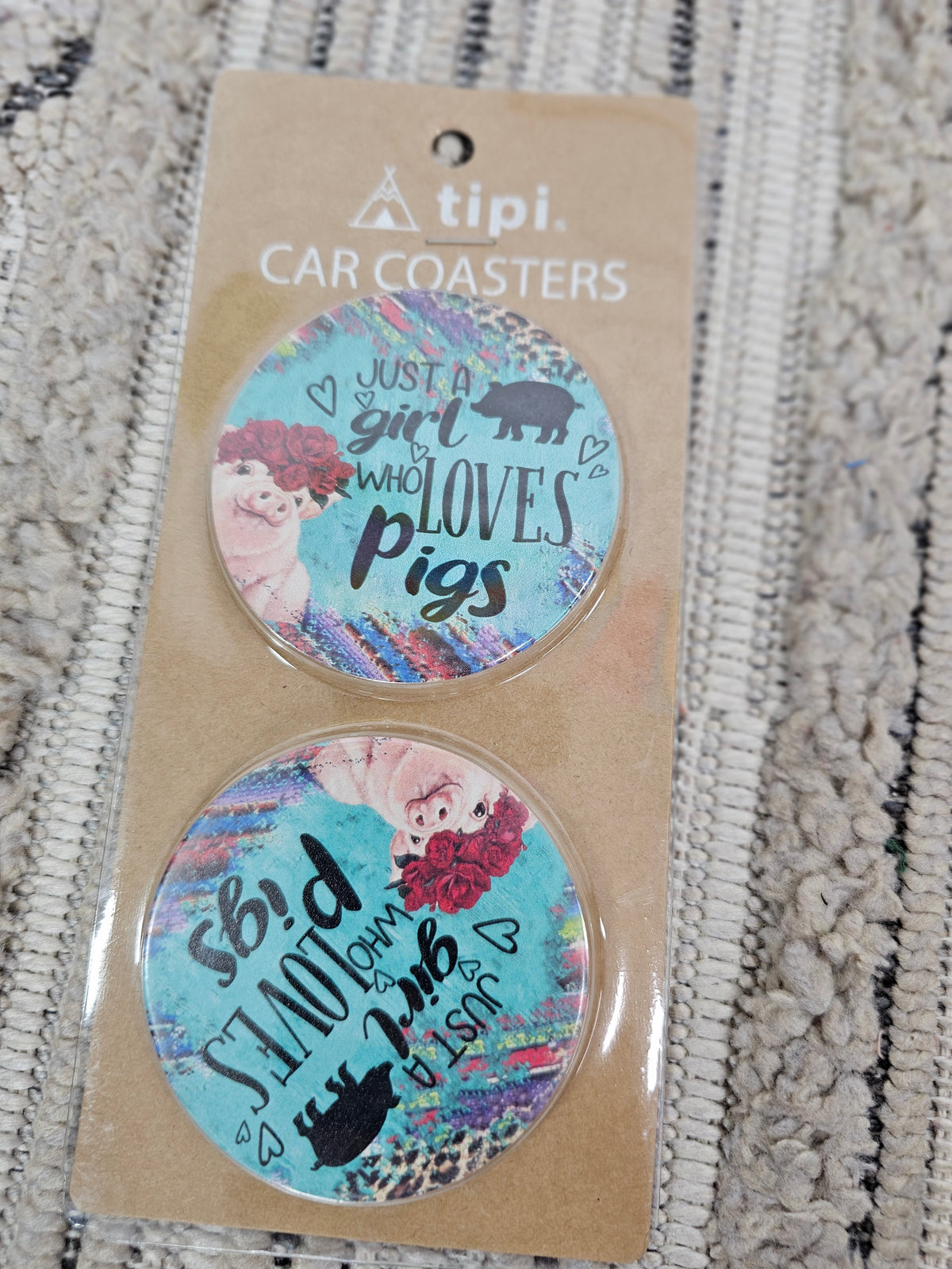 JUST A GIRL WHO LOVES PIGS CAR COASTER