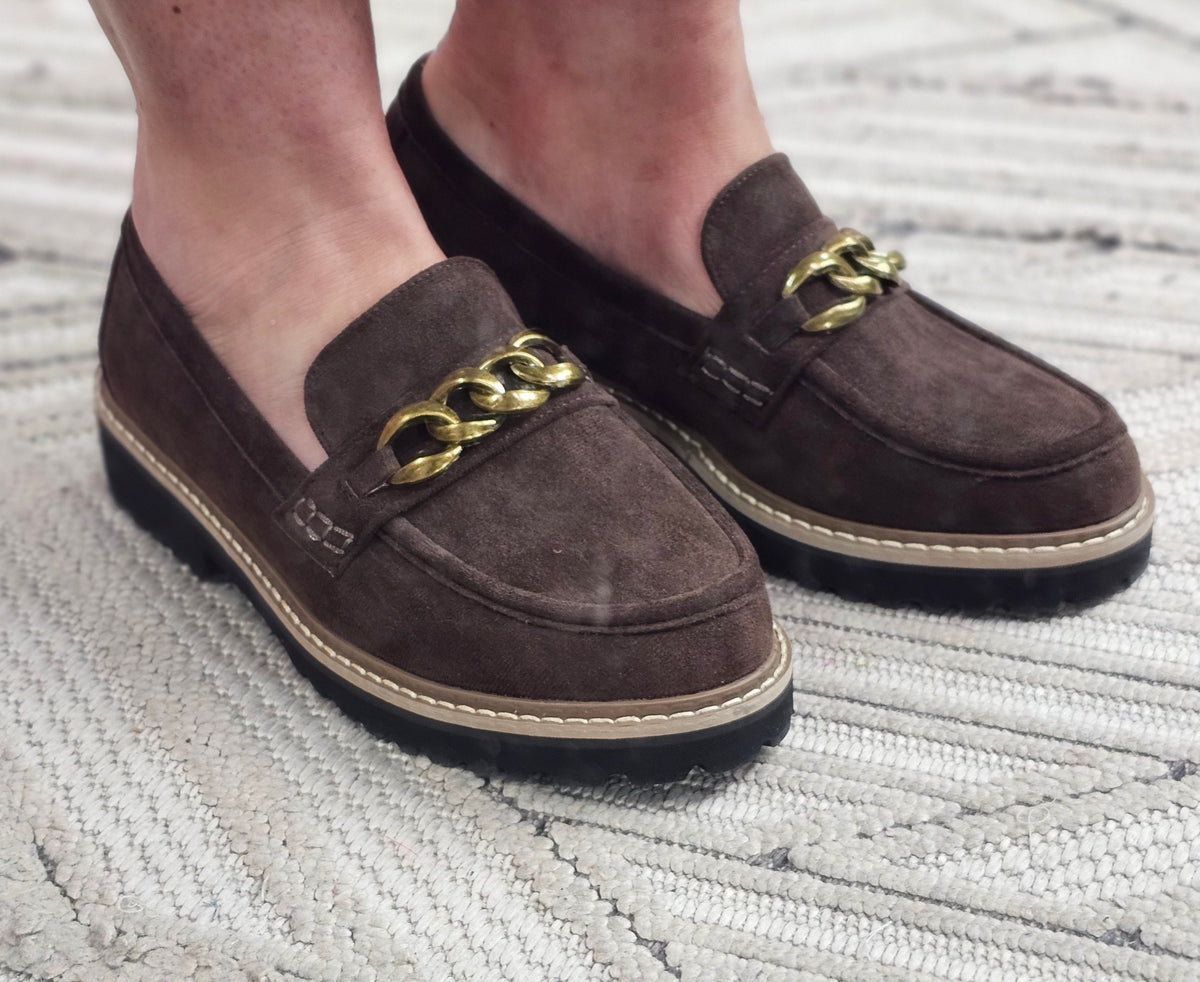 CORKYS LITERALLY CHOCOLATE FAUX SUEDE LOAFER