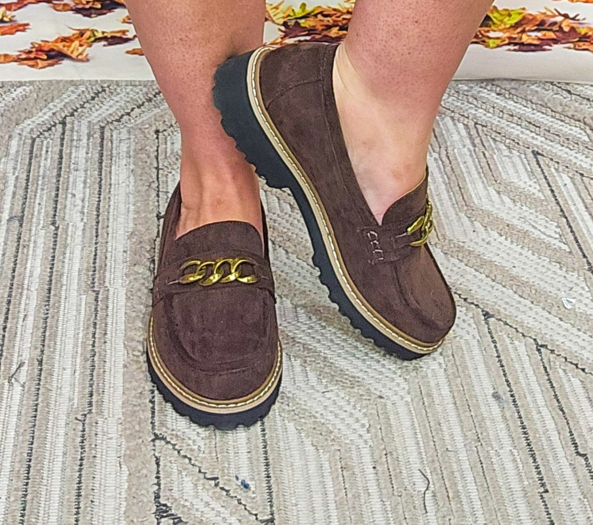 CORKYS LITERALLY CHOCOLATE FAUX SUEDE LOAFER – Brooch Boutique