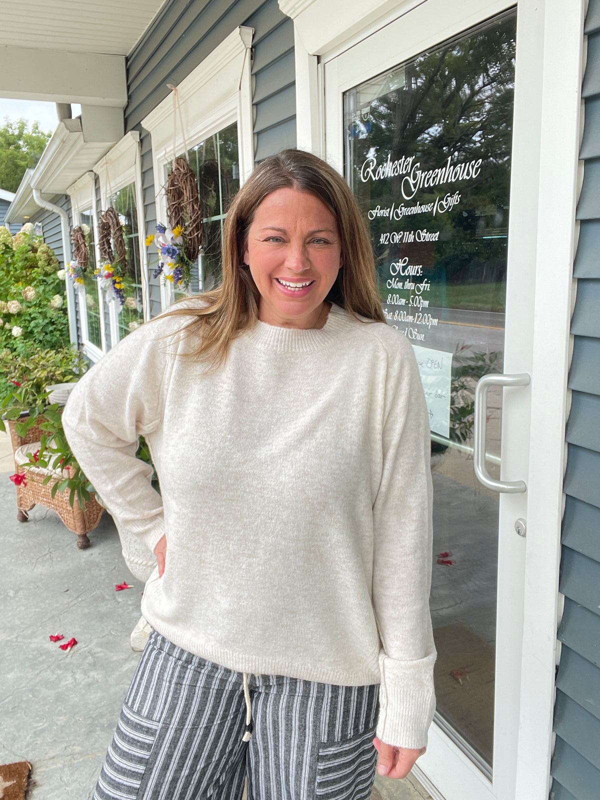 OATMEAL High-Low Hem, Long Sleeve, Super Soft, Oversized LIGHT WEIGHT SWEATER