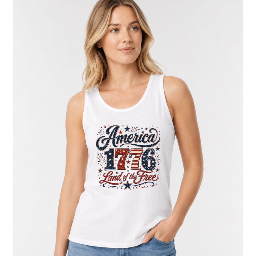 FINAL SALE TANK*** AMERICA 1776 STAR/STRIPE