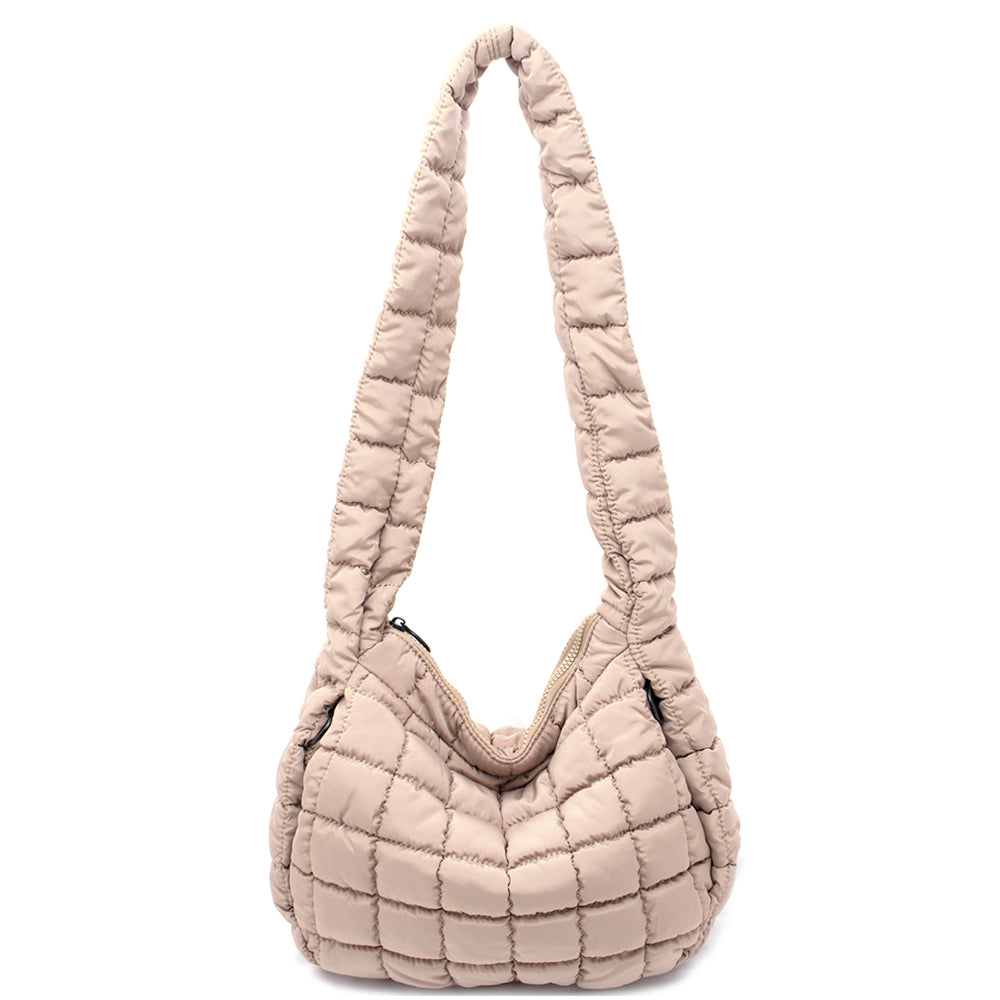 SAND CUSHION QUILTED SHOULDER BAG