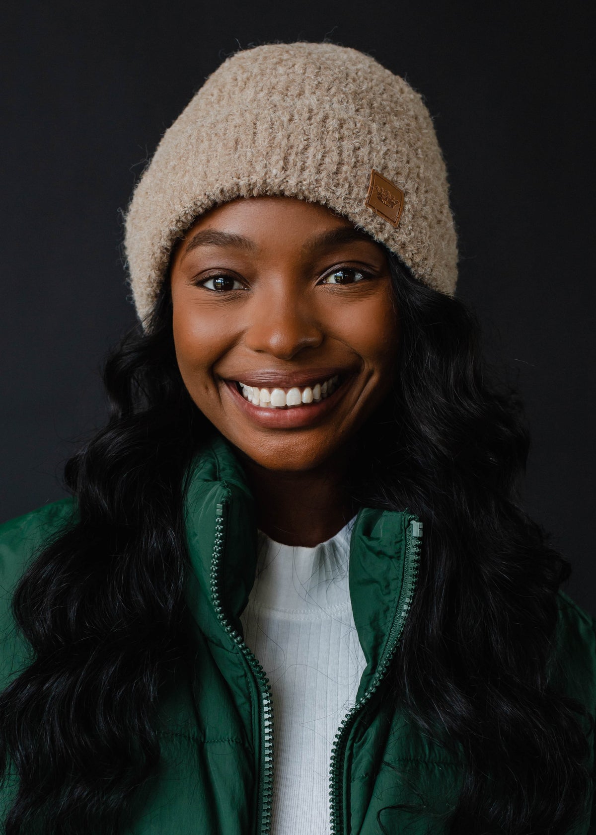 TAN KNIT BEANIE