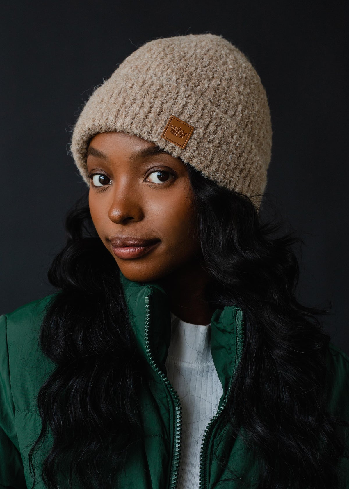 TAN KNIT BEANIE