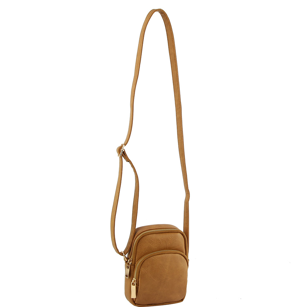 TAN CHIC ZIPPER CHIC CROSSBODY BAG