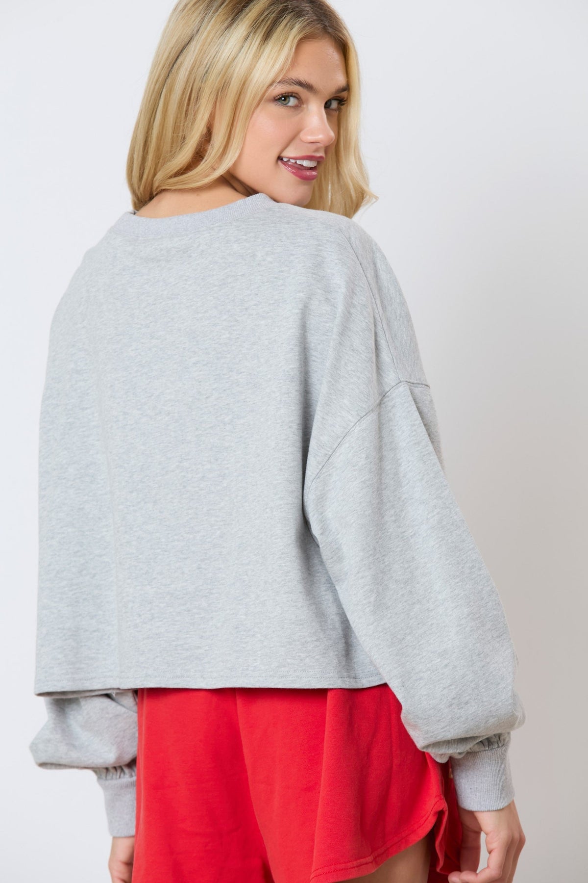 Baseball Towel & Sequins Embroidery Sweatshirt