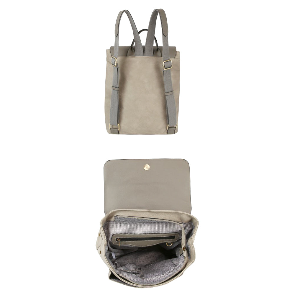 GREY SMOOTH STITCHING HANDLED BACKPACK