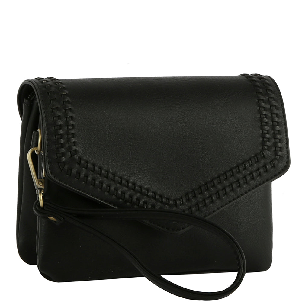 BLACK SMOOTH CLUTCH CROSSBODY