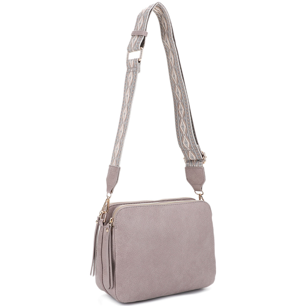 STONE SMOOTH CHIC CROSSBODY BAG W GUITAR STRAP