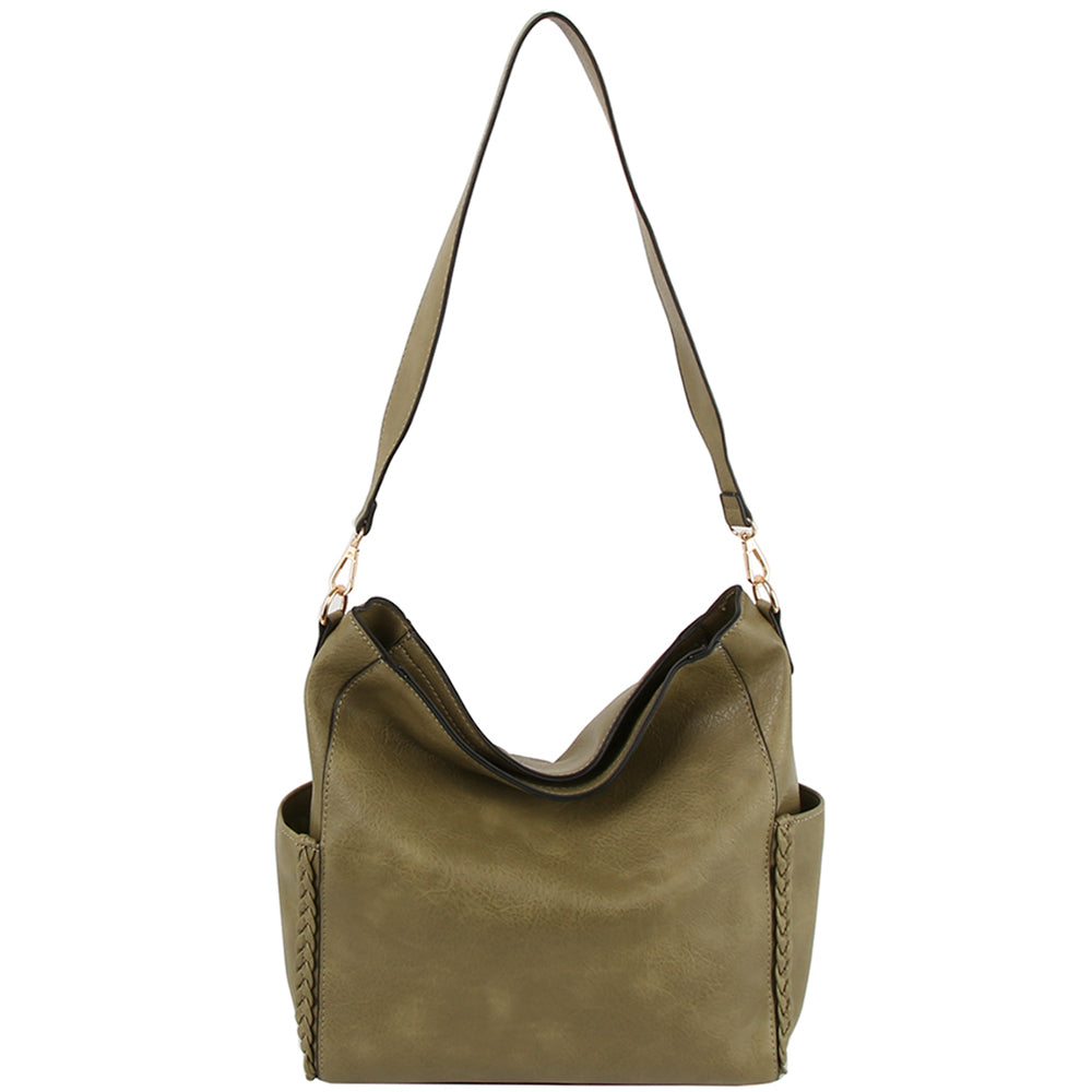 OLIVE CHIC SMOOTH SHOUDER HOBO BAG