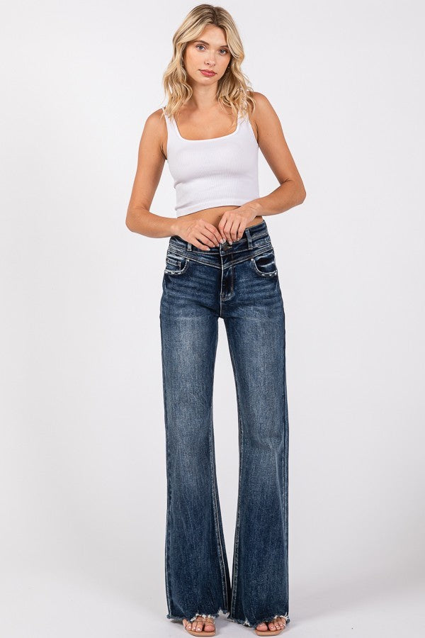 PETRA HIGH RISE WIDE LEG FLARE JEAN