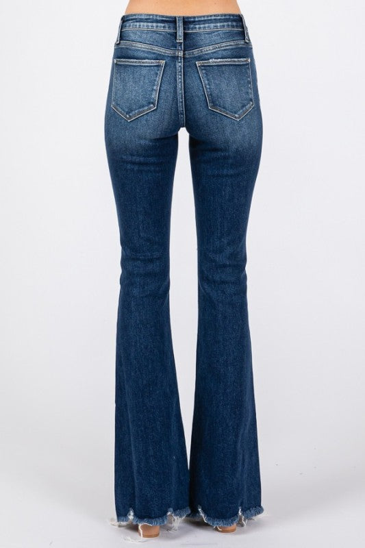 PETRA PATCHWORK MID RISE FLARE JEANS