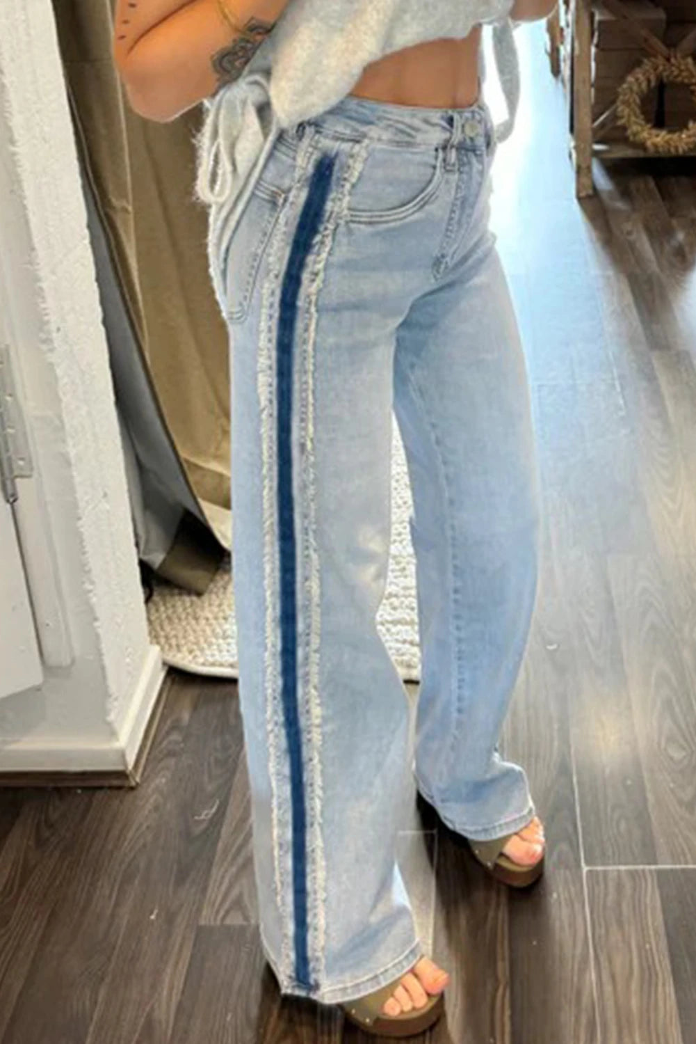CONTRAST STRIPED FREY SHIFT JEANS