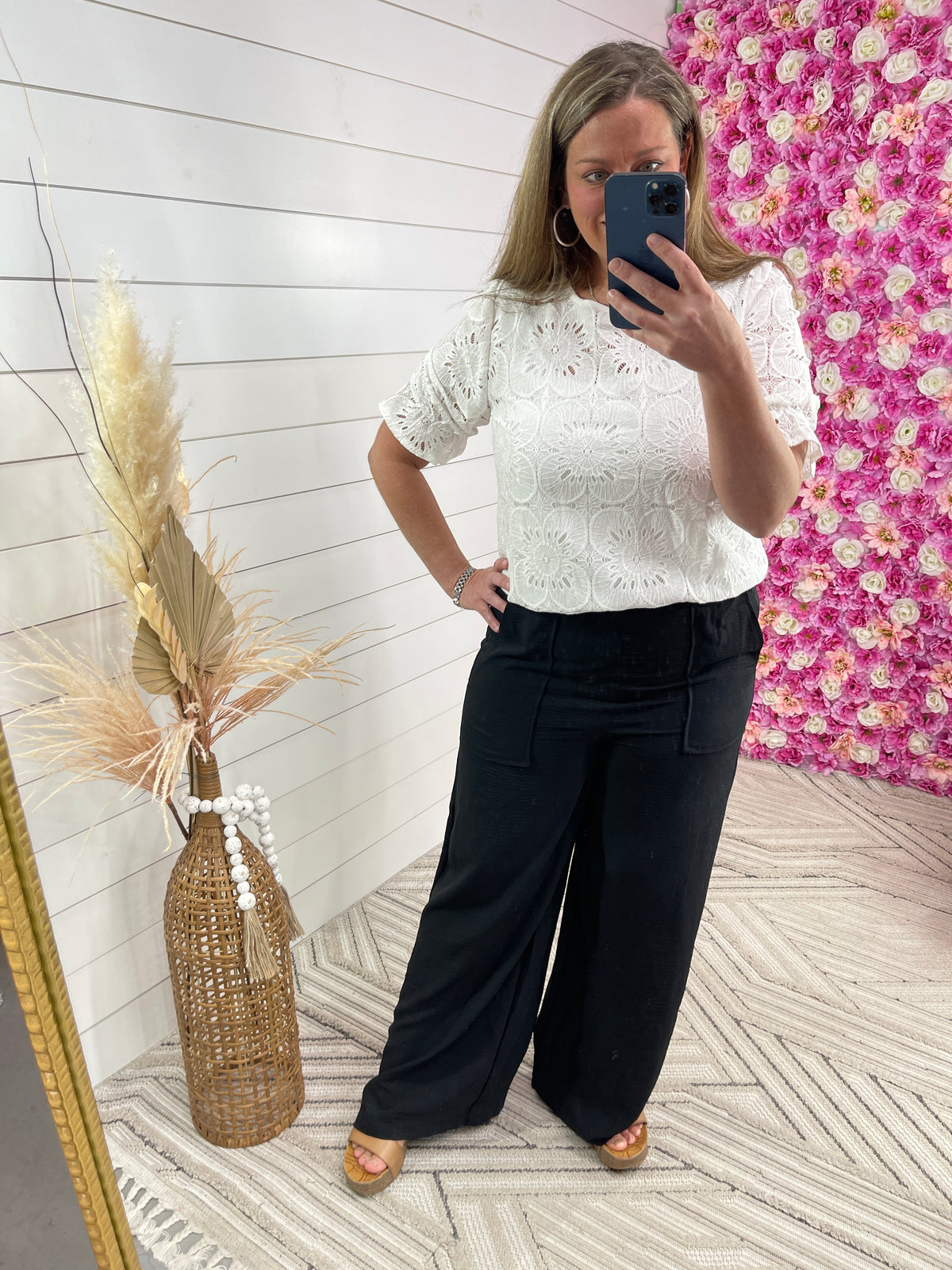 BLACK TRUE WAIST TROUSER PANT