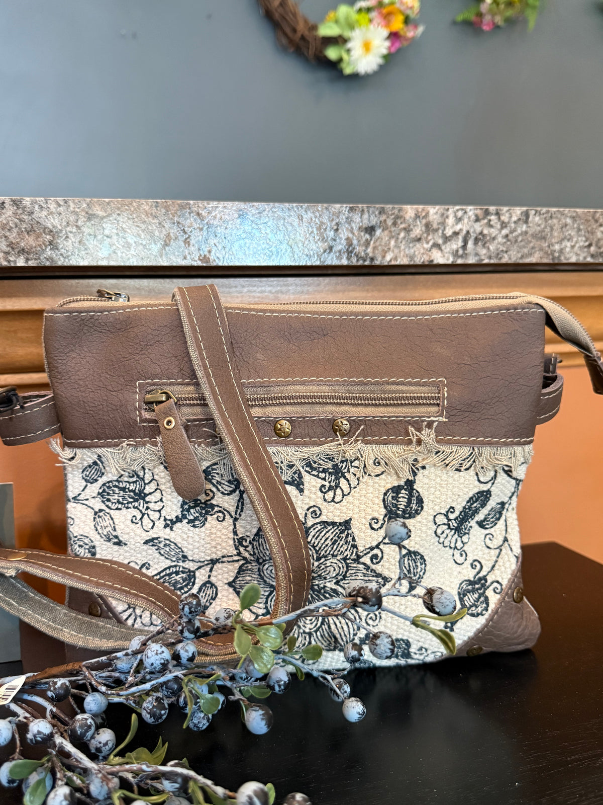 MYRA Inkwild Vintage Crossbody Bag — Ivory